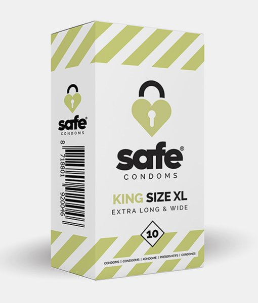 SAFE Condoms King Size XL Extra Long Wide 10 pcs