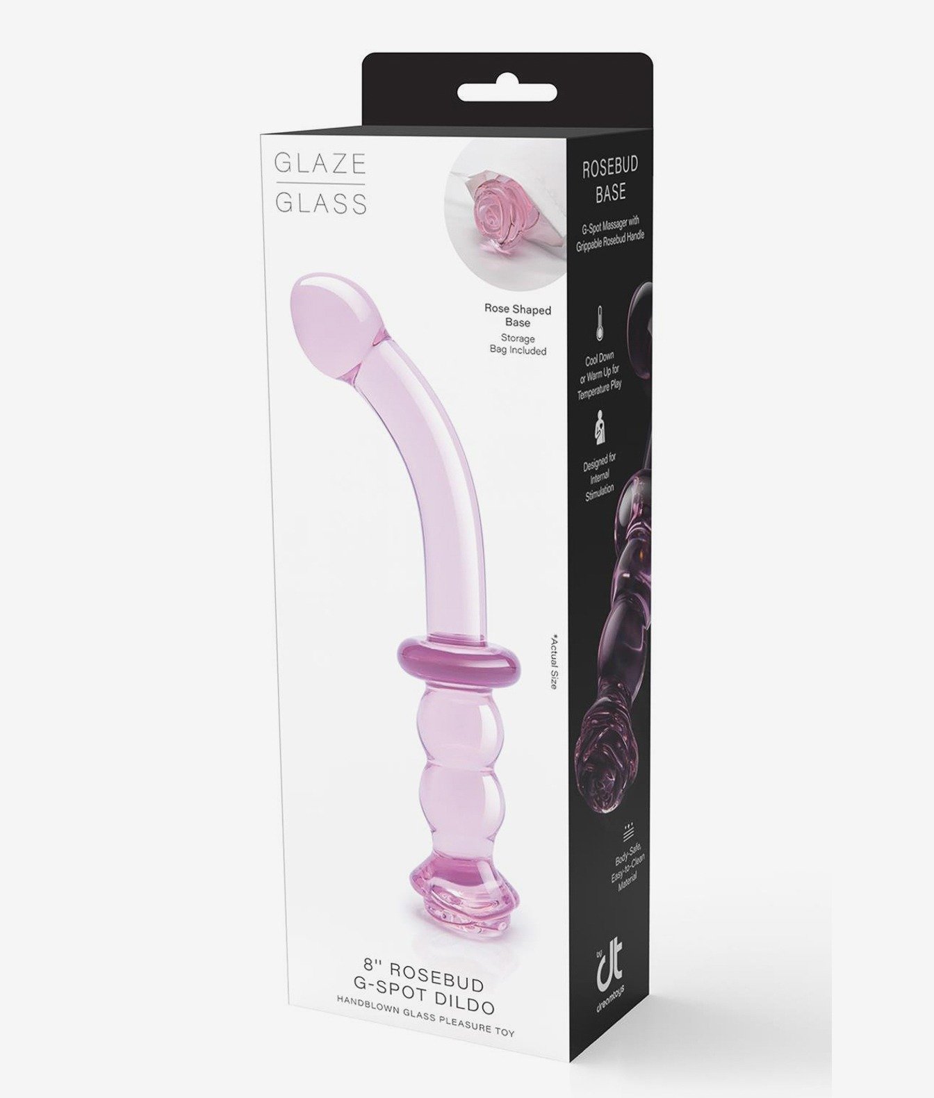 Dreamtoys Glaze Glass Rosebud G-Spot szklany masażer