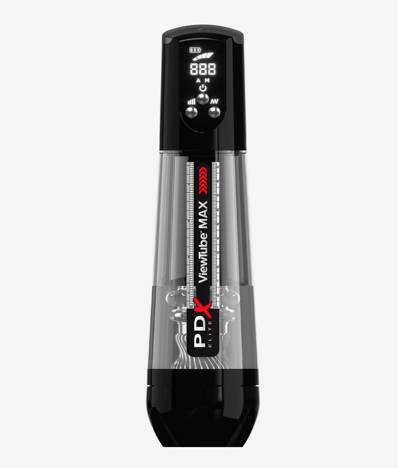 PDX Elite Viewtube Max View Black automatyczny stymulator z funkcją ssania i podświetleniem