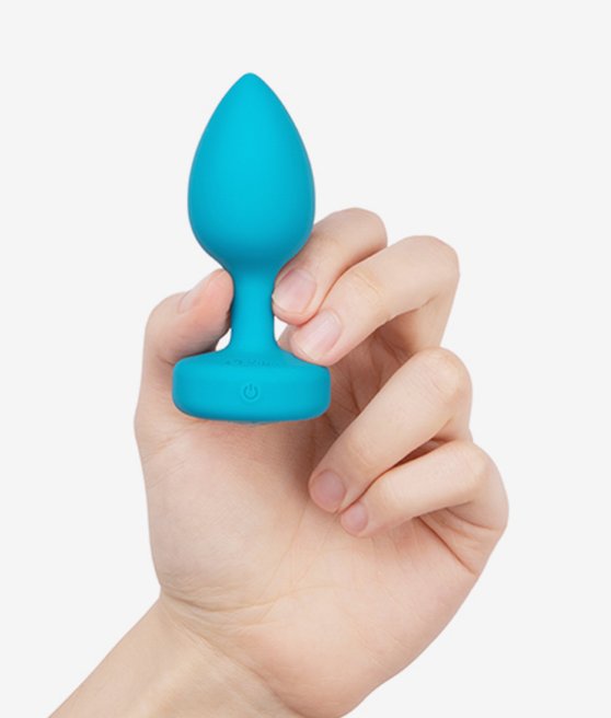 BVibe Vibrating Jewel Plug S/M Aquamarine