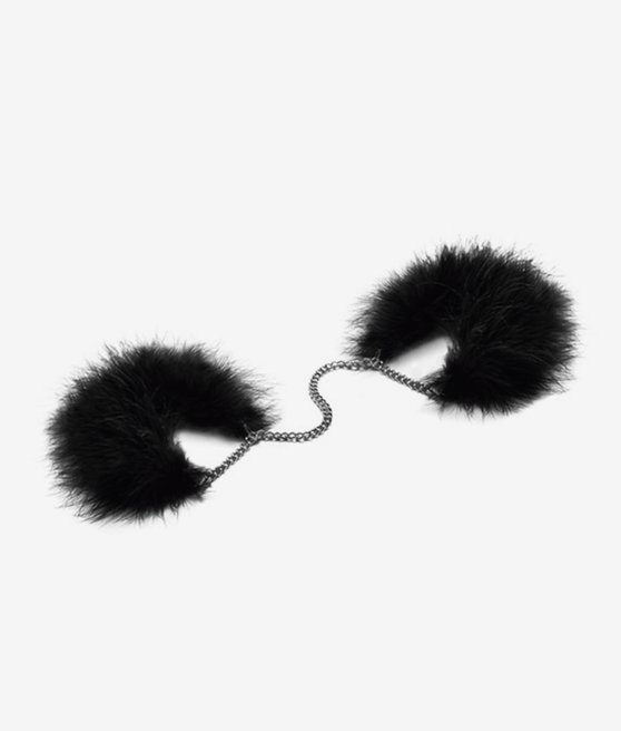 Bijoux Indiscrets Za Za Zu Feather Handcuffs Black