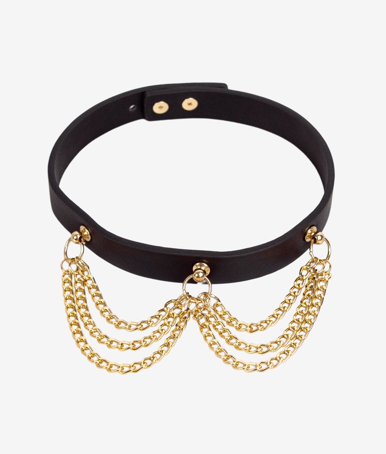 Mr. & Mrs. Choker z łańcuszkami czarno-złoty