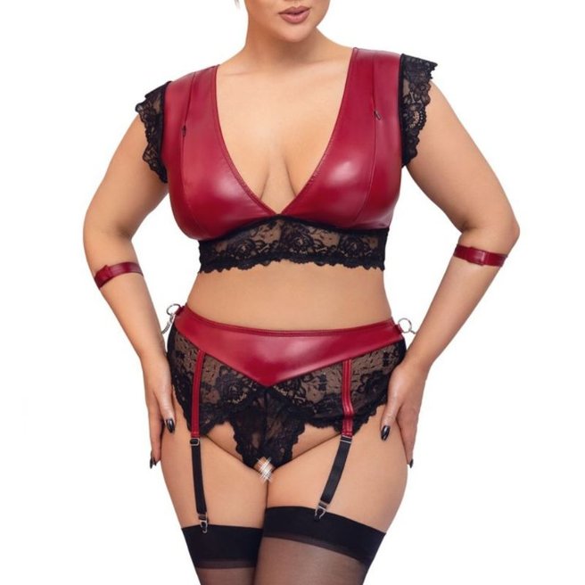 Cottelli plus size set open crotch bra and panties