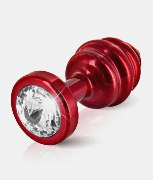 Diogol Ano Butt Plug Ribbed Red 30 mm