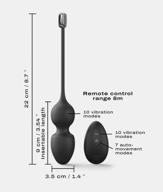 Dorcel Love Balls Vibrating venušiny kuličky with Remote Control Black