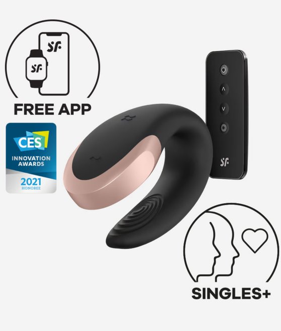 Satisfyer Double Love Luxury Partner vibrátor Black