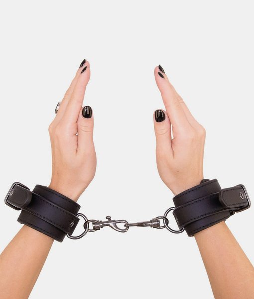 Easytoys Fetish Collection Black Faux Leather Handcuffs