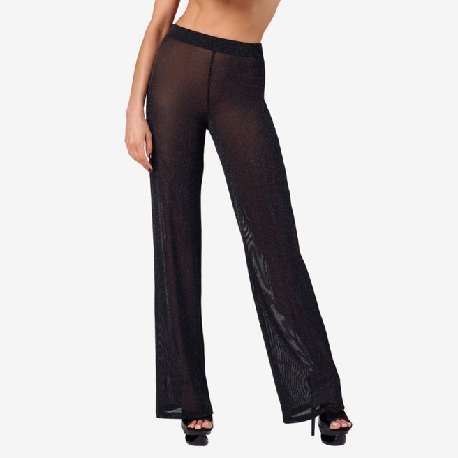 Noir Handmade Onyx Sheer Palazzo F374 przezroczyste spodnie