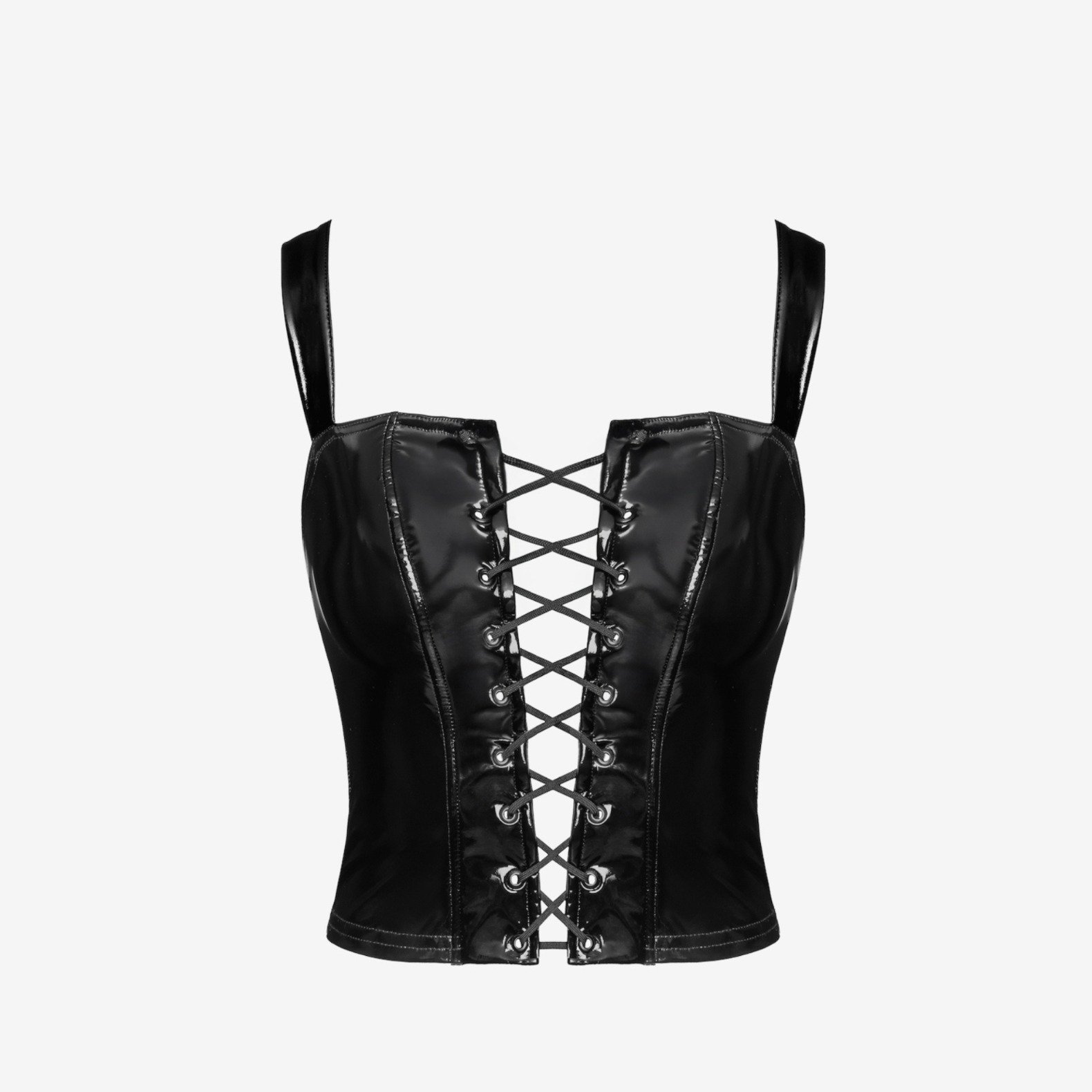 Noir Handmade Dominae Frontbind PVC F379 gorsetowy top