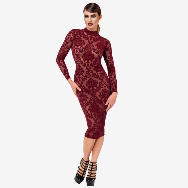 Noir Handmade Kink Royal F384 burgundowa sukienka