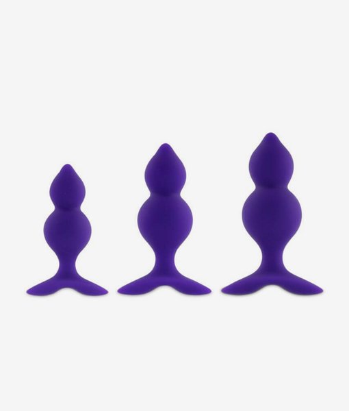 FeelzToys Bibi Twin Butt Plug Set 3 pcs Purple