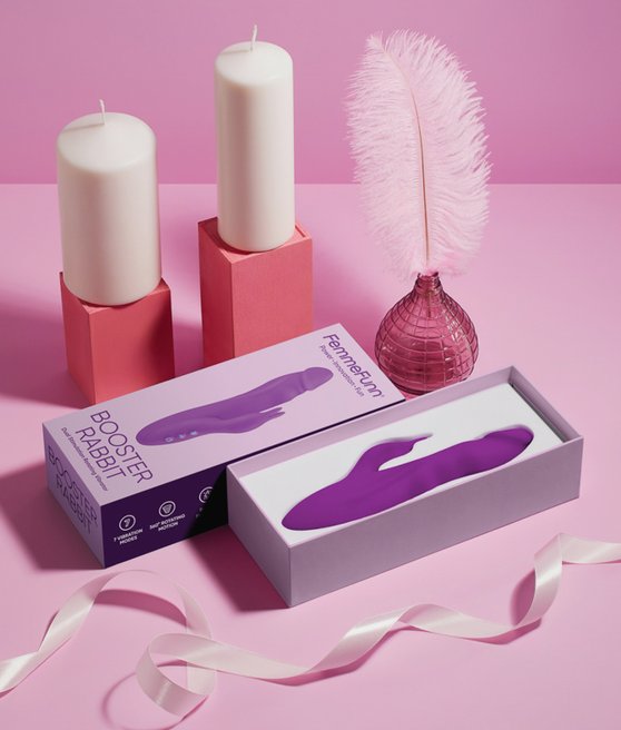FemmeFunn booster rabbit purple rotační vibrátor s králíčkem