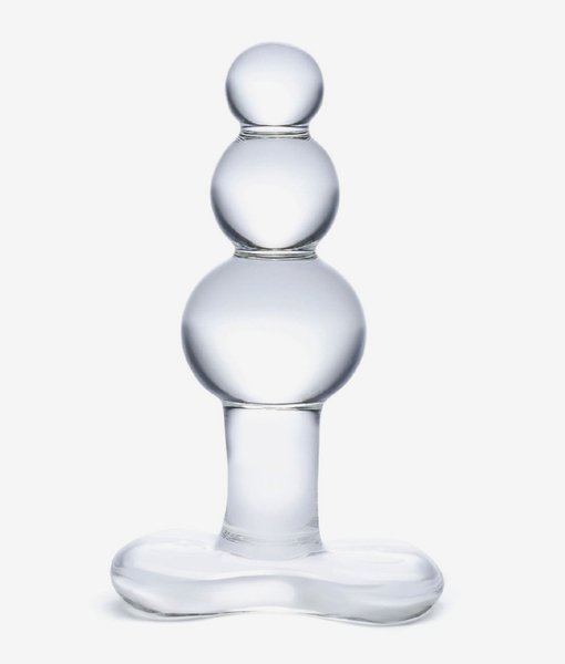 Glas Beaded Glass Butt Plug with Tapered Base