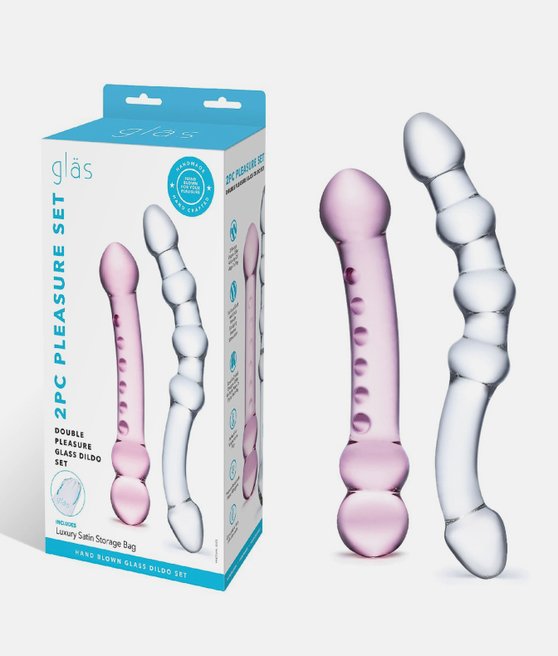 Glas Pleasure Set Double Pleasure Glass Dildo Set