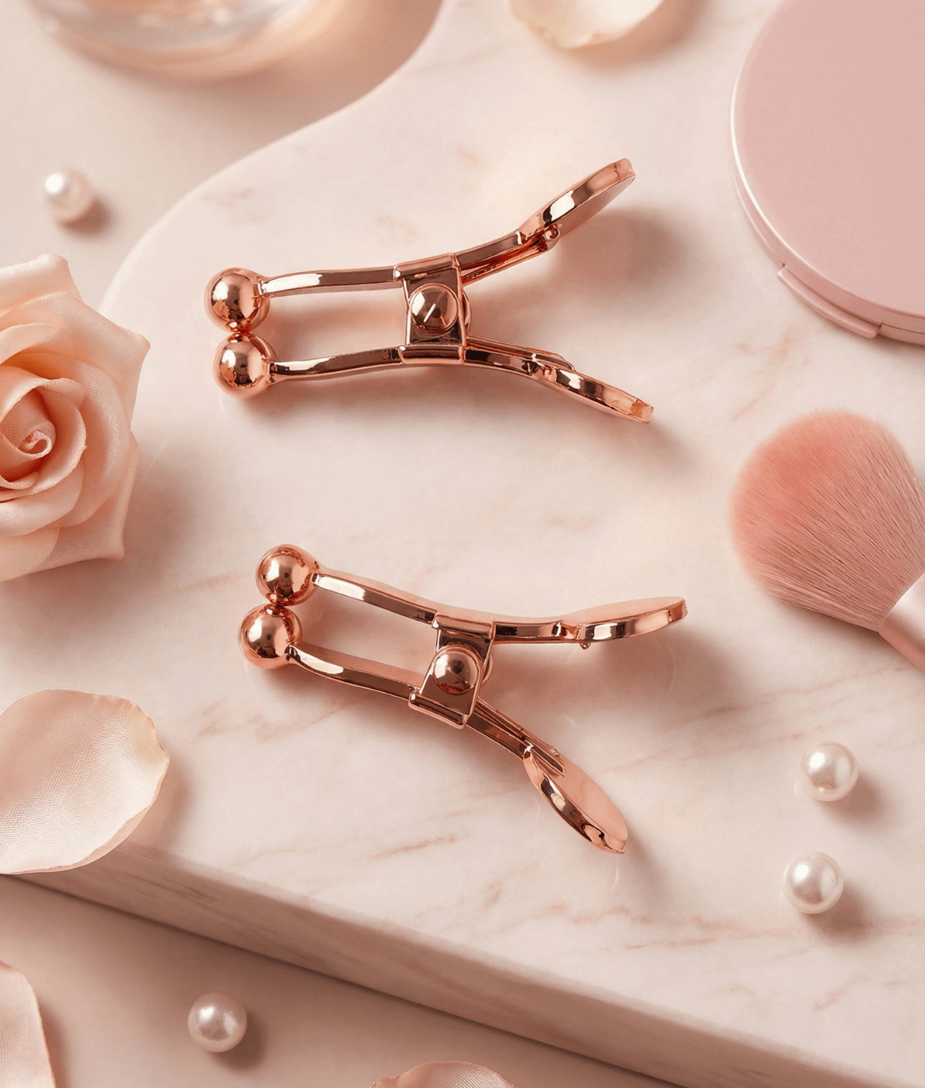 Mr. & Mrs. Klipsy kostiumowe metalowe różowe złoto