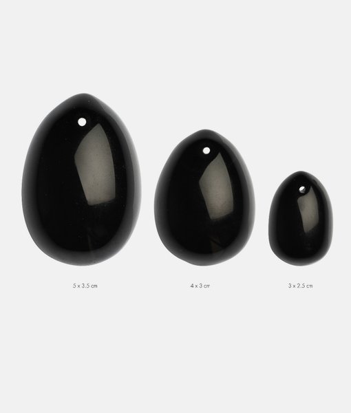 La Gemmes Yoni Egg Set Black Obsidian LMS