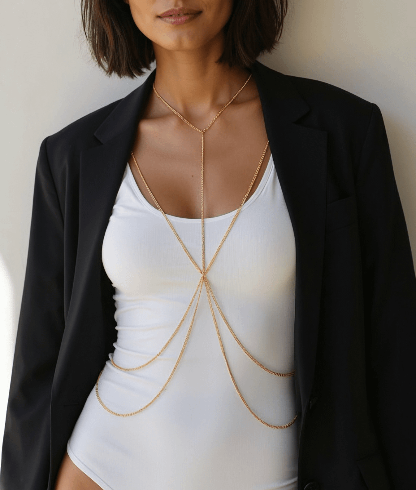 NAKAI Body Chain Y łańcuszek na ciało złoty