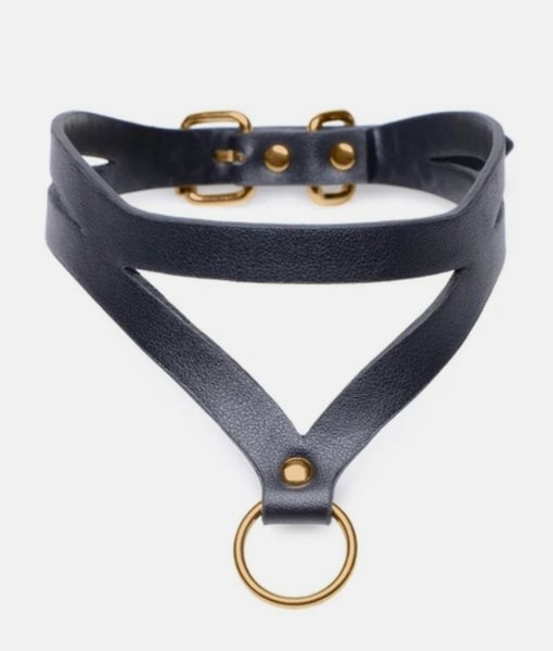 Master Series Bondage Baddie Collar With Oring Black/Gold