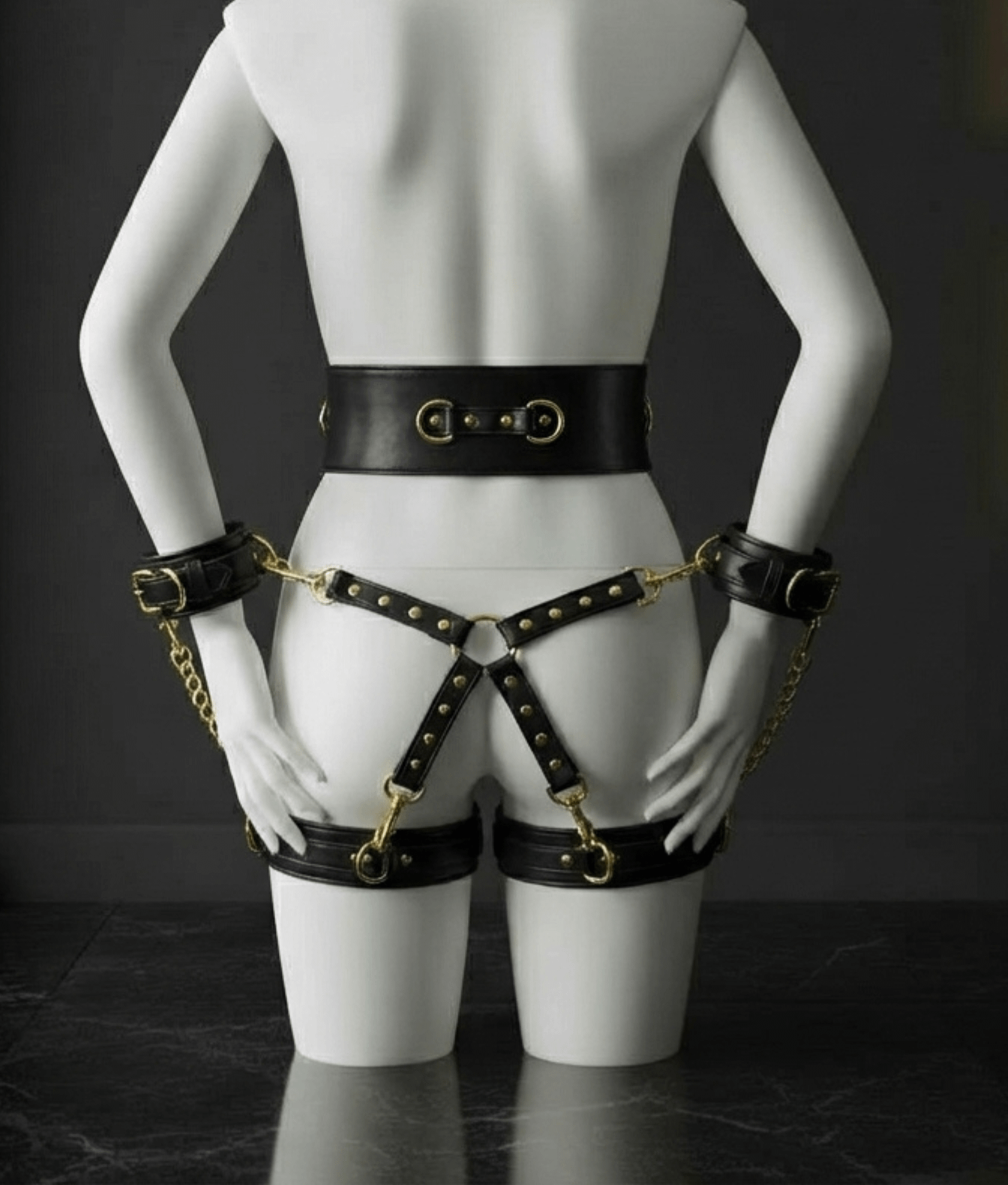 Mr. & Mrs. Zestaw BDSM Premium 4 elementy czarny