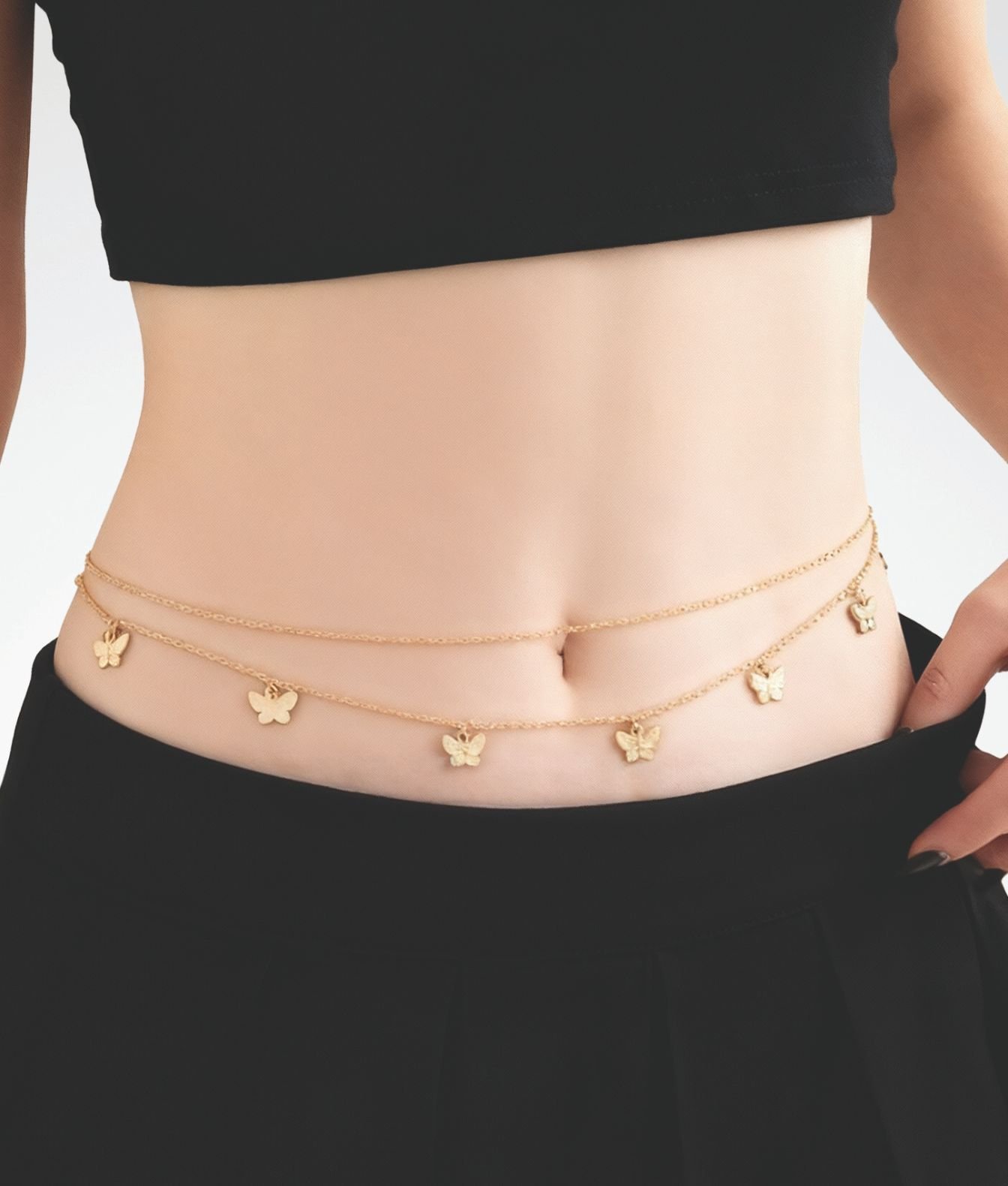 NAKAI La Celinne złoty łańcuszek na brzuch z zawieszkami