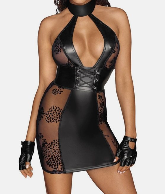 Noir Handmade F238 Powerwetlook mini dress