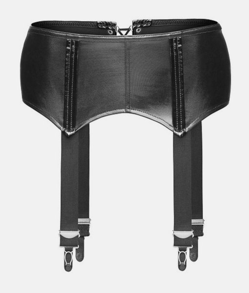 Noir Handmade wetlook pvc garter belt F034