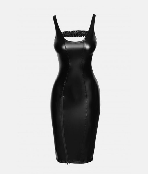 Noir Handmade Women's Midi Dress with Powerwetlook F251