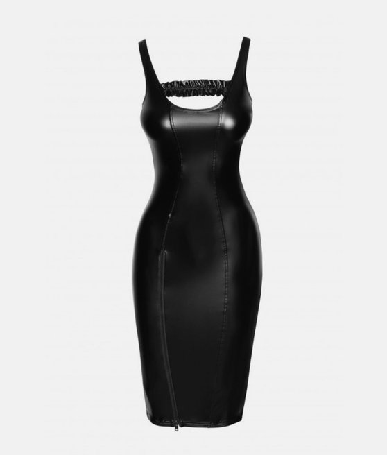 Noir Handmade Women's Midi Dress with Powerwetlook F251