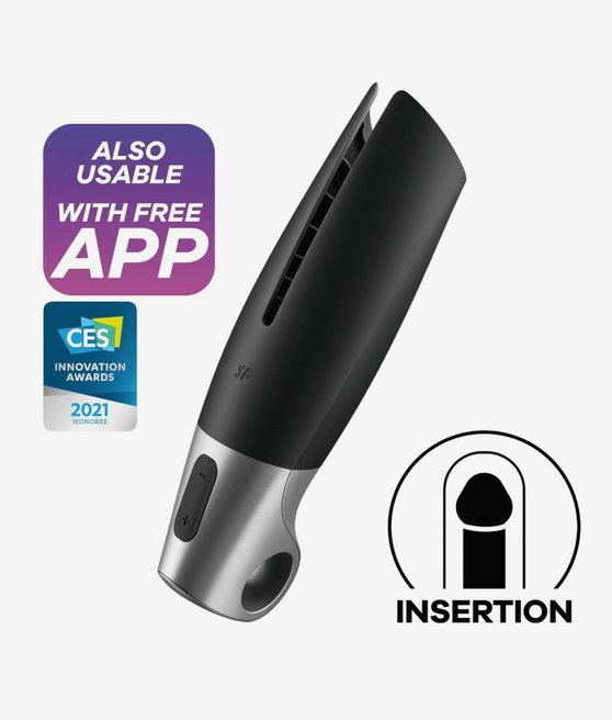 Satisfyer Power masturbátor with app control masturbátor Black Silver