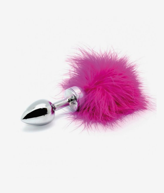 Rimba Butt plug SMALL with pink feather unisex