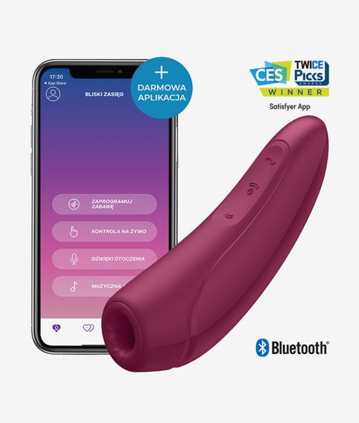 Satisfyer Curvy 1 Rose Red / incl Bluetooth and App stimulátor klitorisu