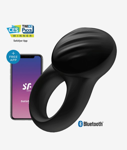 Vibrační erekční kroužek Satisfyer Signet Ring ovládaný aplikací v telefonu
