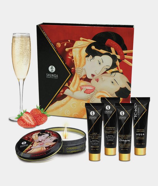 Shunga Geisha's Secret Kit Sparkling Strawberry Wine