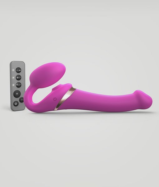 StrapOn vibrátor with Licking Stimulator Size M Pink
