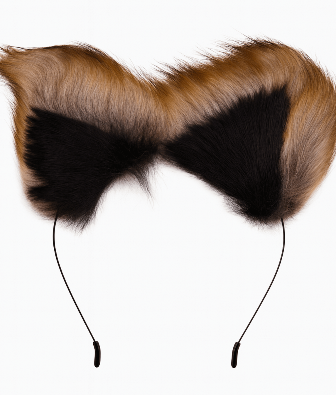 N69 opaska futrzana z uszami kostiumowa brązowa