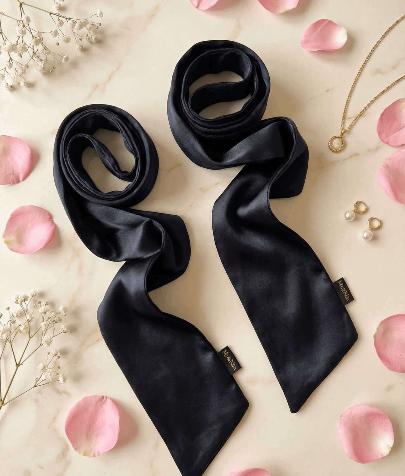 Mr. & Mrs. Satynowe Szarfy zestaw 2 szt